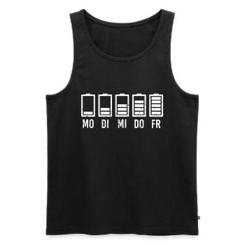 Wochenende Wochentage Party Feier Lustig Batterie - Männer Premium Bio Tank Top - Schwarz - Vorne - Michal (187cm)