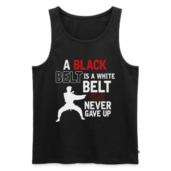 Karaté, Ceinture Noire - Débardeur bio Premium Homme - noir - Devant - AI Model Male 178 light (178cm)