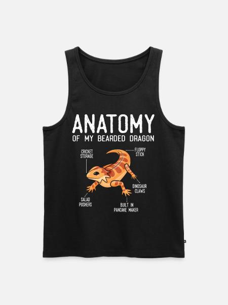 Anatomie Eines Bärtigen Drachen - Männer Premium Bio Tank Top - Schwarz