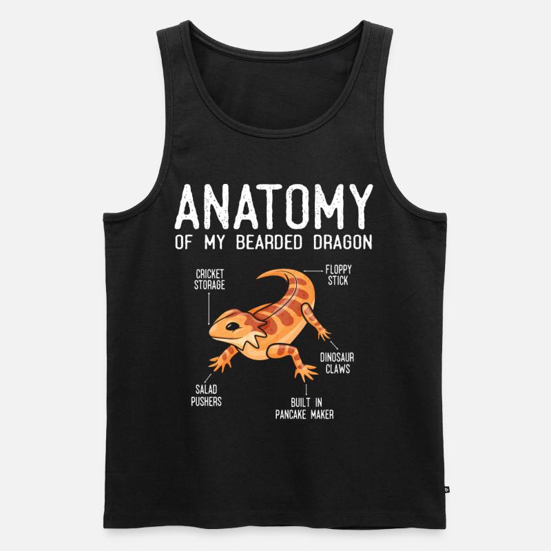 Anatomie Eines Bärtigen Drachen - Männer Premium Bio Tank Top - Schwarz