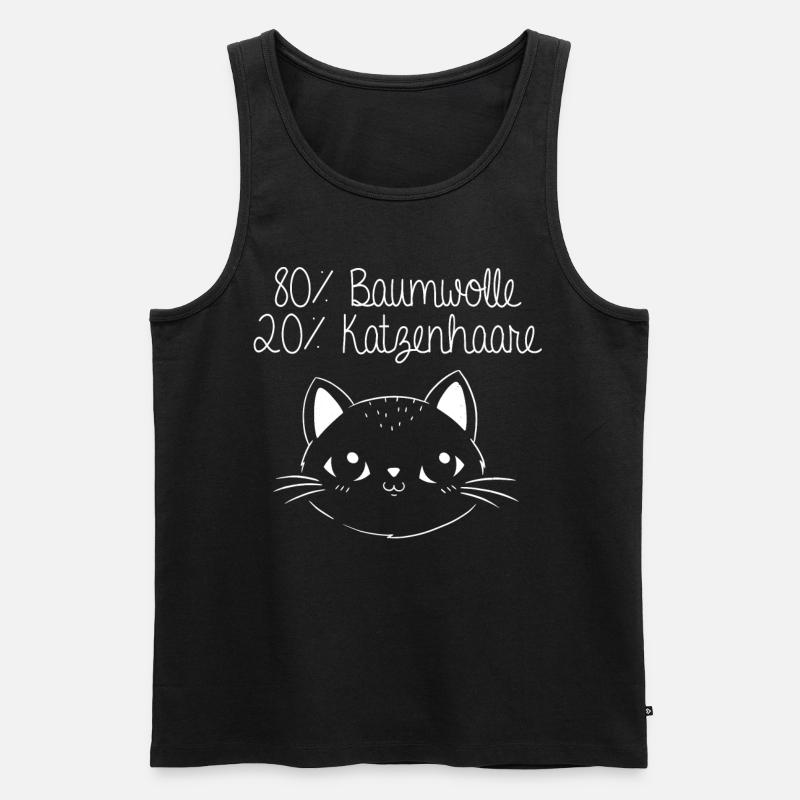 80% Baumwolle, 20% Katzenhaare - Männer Premium Bio Tank Top - Schwarz