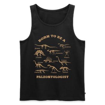 Paleontologist, Dinosaur, Dinosaur - Men's Premium Organic Tank Top - black - Front - AI Model Male 178 light (178cm)