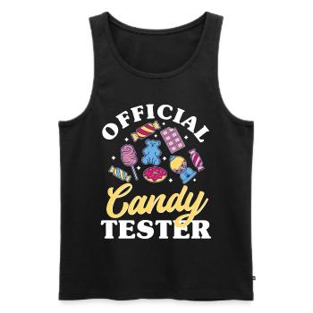 Offizieller Bonbontester, Bonbon - Männer Premium Bio Tank Top - Schwarz - Vorne - AI Model Male 178 light (178cm)