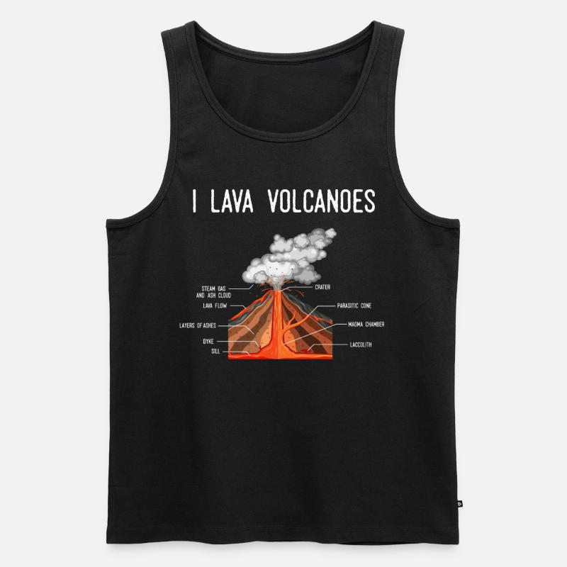 Vulkan, Erde Magma Lava - Männer Premium Bio Tank Top - Schwarz