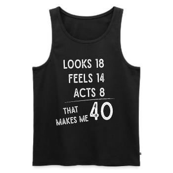 40th birthday, 40 years old - Men's Premium Organic Tank Top - black - Front - Michal (187cm)