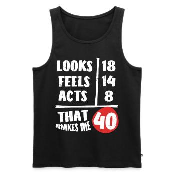 40th birthday, 40 years old - Men's Premium Organic Tank Top - black - Front - Michal (187cm)
