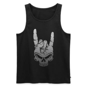 Fan de heavy metal, - Débardeur bio Premium Homme - noir - Devant - AI Model Male 178 light (178cm)