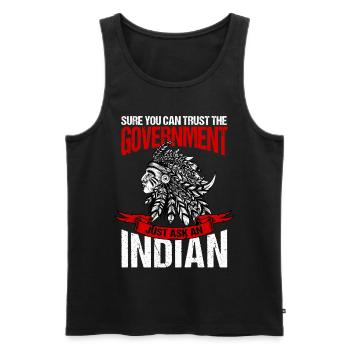 Trust the government - Men's Premium Organic Tank Top - black - Front - AI Model Male 178 light (178cm)
