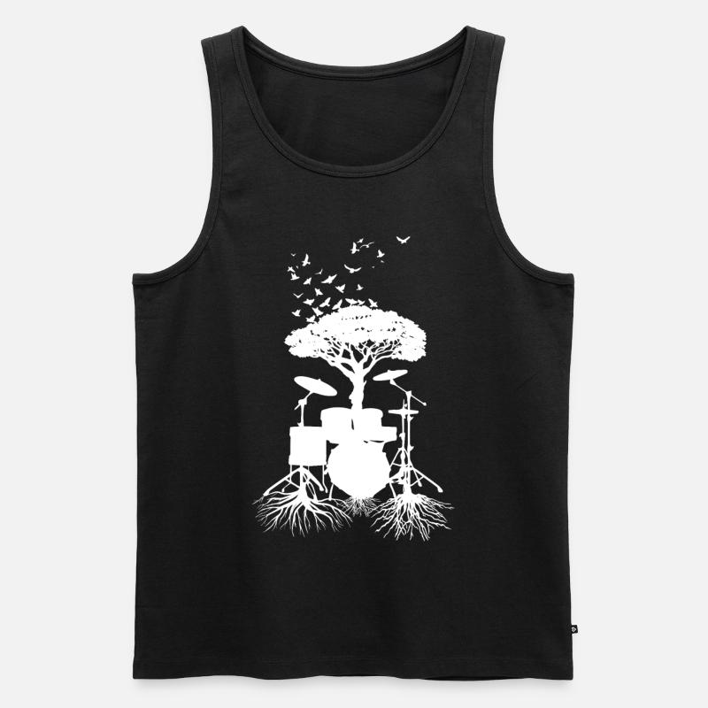 Schlagzeugerwurzeln, Drumsticks - Männer Premium Bio Tank Top - Schwarz