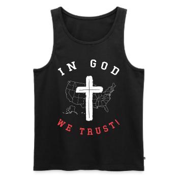 We trust in God, Christian Believers - Men's Premium Organic Tank Top - black - Front - Michal (187cm)