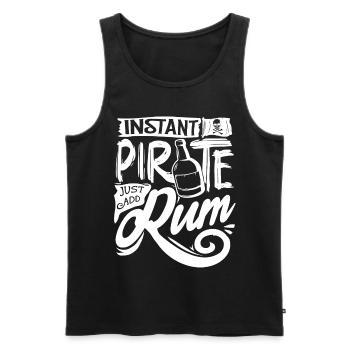 Pirate instantané, ajoutez simplement du rhum, buveur de rhum - Débardeur bio Premium Homme - noir - Devant - AI Model Male 178 light (178cm)