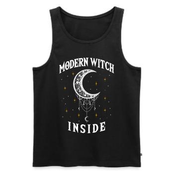 Moderne Hexe Innen, Hexerei Wiccan - Männer Premium Bio Tank Top - Schwarz - Vorne - AI Model Male 178 light (178cm)