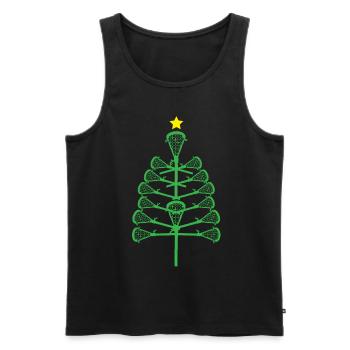 Lacrosse Weihnachtsbaum - Lacrosse Player - Männer Premium Bio Tank Top - Schwarz - Vorne - AI Model Male 178 light (178cm)