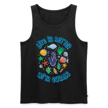 Das Leben Ist Besser Mit Korallen, Aquarist - Männer Premium Bio Tank Top - Schwarz - Vorne - Michal (187cm)