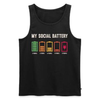 Meine Soziale Batterie Ist Niedrig - Männer Premium Bio Tank Top - Schwarz - Vorne - AI Model Male 178 light (178cm)