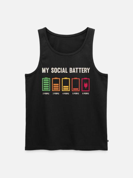 My social battery is low - Men's Premium Organic Tank Top - black