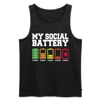 Meine Soziale Batterie Ist Niedrig - Männer Premium Bio Tank Top - Schwarz - Vorne - AI Model Male 178 light (178cm)