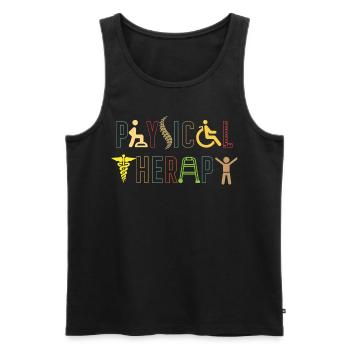 Physiotherapy - Men's Premium Organic Tank Top - black - Front - AI Model Male 178 light (178cm)
