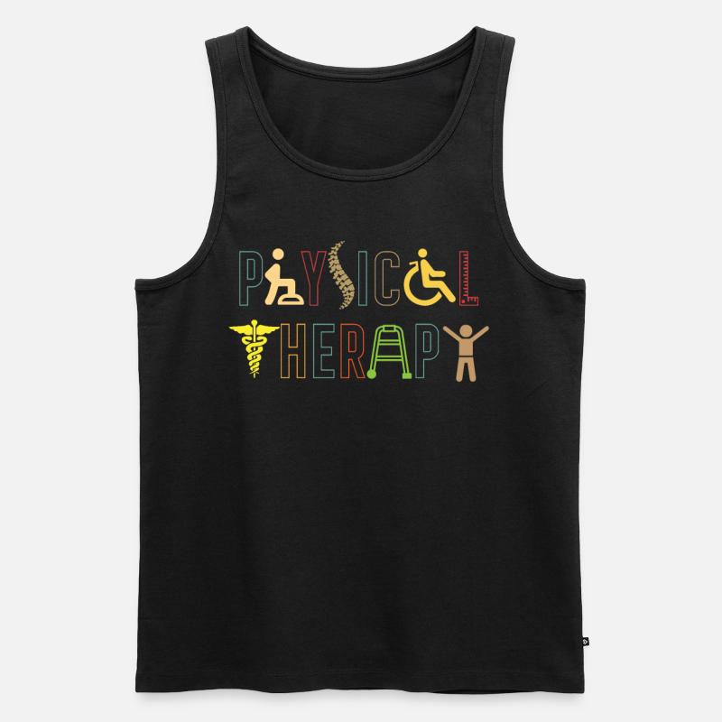 Physiotherapie - Männer Premium Bio Tank Top - Schwarz