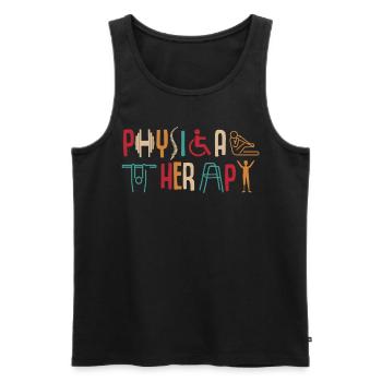 Physiotherapy - Men's Premium Organic Tank Top - black - Front - AI Model Male 178 light (178cm)
