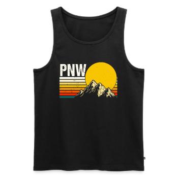 PNW Pacific Northwest Bigfoot - Men's Premium Organic Tank Top - black - Front - AI Model Male 178 light (178cm)