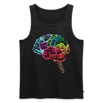 Neurologe Gehirnkarte - Männer Premium Bio Tank Top - Schwarz - Vorne - AI Model Male 178 light (178cm)