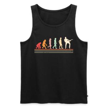 Gitarrenspieler Evolution, Gitarrist - Männer Premium Bio Tank Top - Schwarz - Vorne - AI Model Male 178 light (178cm)