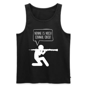 Oboe Nenne es Oboe nur noch einmal - Männer Premium Bio Tank Top - Schwarz - Vorne - Michal (187cm)