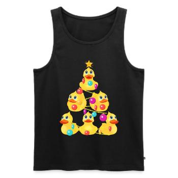 Arbre de Noël canard en caoutchouc - Débardeur bio Premium Homme - noir - Devant - Michal (187cm)
