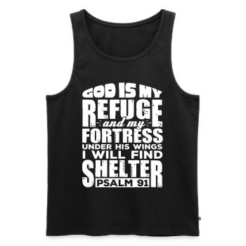 Psalm 91 Bibel Verse Christian - Männer Premium Bio Tank Top - Schwarz - Vorne - Michal (187cm)