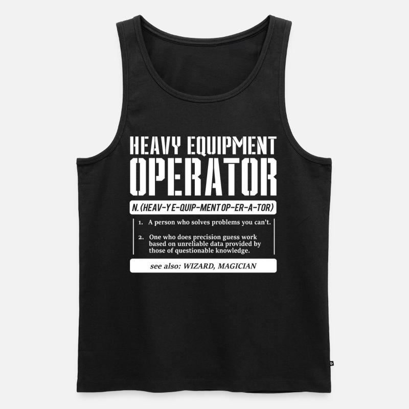 Baggerfahrer - Männer Premium Bio Tank Top - Schwarz