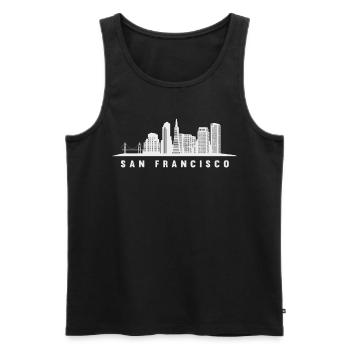 San Francisco, Californie - Débardeur bio Premium Homme - noir - Devant - AI Model Male 178 light (178cm)