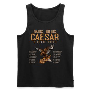 Gaius Julius Caesar World Tour, Antike Römer - Männer Premium Bio Tank Top - Schwarz - Vorne - AI Model Male 178 light (178cm)
