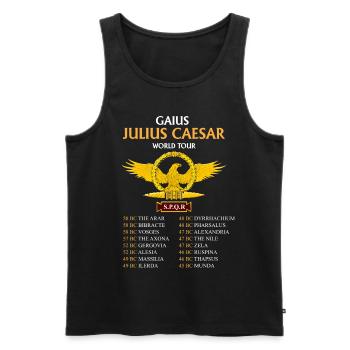 Gaius Julius Caesar World Tour, Antike Römer - Männer Premium Bio Tank Top - Schwarz - Vorne - AI Model Male 178 light (178cm)