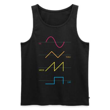 Synthesizer Audiowaves Analog Digital - Männer Premium Bio Tank Top - Schwarz - Vorne - AI Model Male 178 light (178cm)
