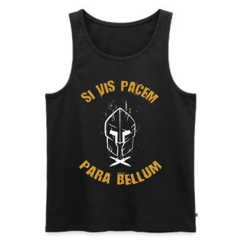 SI VIS Pacem Para Bellum - Men's Premium Organic Tank Top - black - Front - AI Model Male 178 light (178cm)
