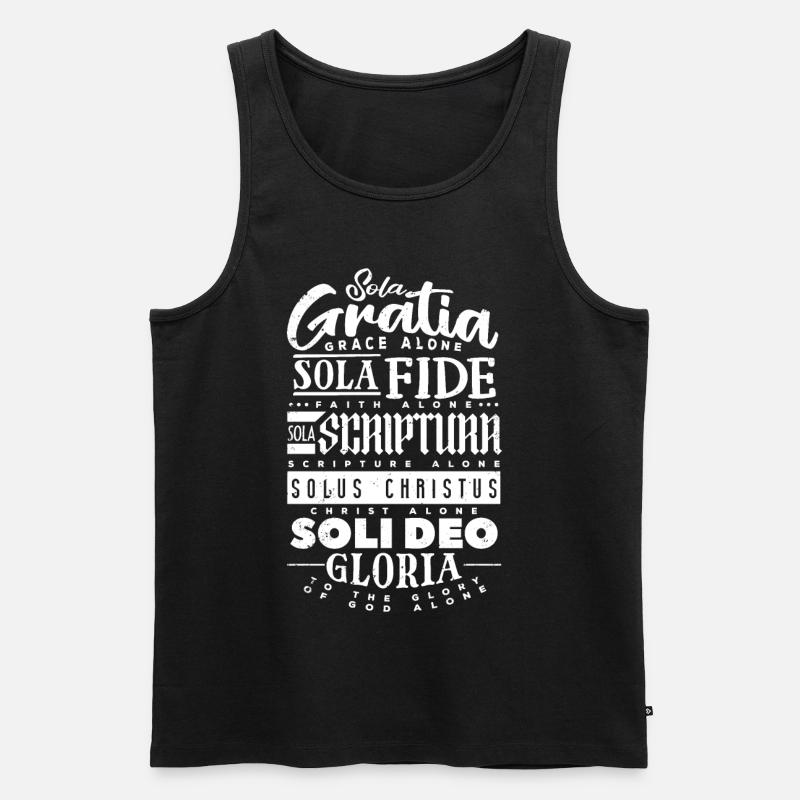 Sola Scriptura Citation chrétienne protestante - Débardeur bio Premium Homme - noir