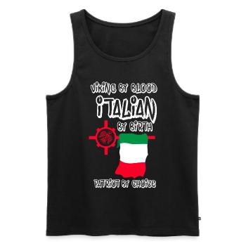 Viking by Blood Italian by birth - Men's Premium Organic Tank Top - black - Front - AI Model Male 178 light (178cm)