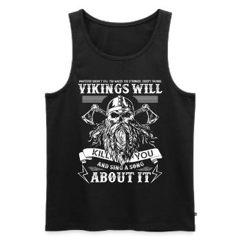 Wikinger Wikinger Nordmythologie - NORSE - Männer Premium Bio Tank Top - Schwarz - Vorne - AI Model Male 178 light (178cm)