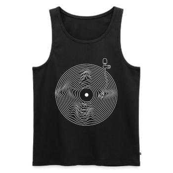 Le vinyle attire un disque de musique audiophile - Débardeur bio Premium Homme - noir - Devant - AI Model Male 178 light (178cm)