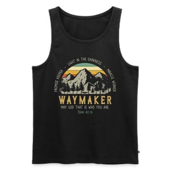 Waymaker Möge Gott Das Ist, Wer Du Bist - Männer Premium Bio Tank Top - Schwarz - Vorne - Michal (187cm)