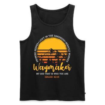 Waymaker Möge Gott Das Ist, Wer Du Bist - Männer Premium Bio Tank Top - Schwarz - Vorne - Michal (187cm)