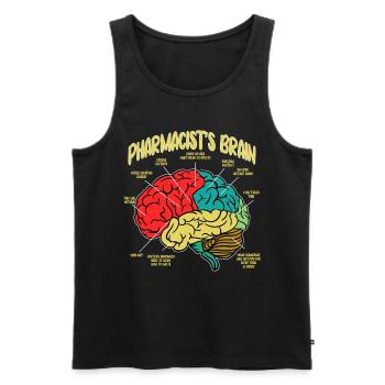 Pharmacist Brain Pharmacist Technician - Men's Premium Organic Tank Top - black - Front - AI Model Male 178 light (178cm)