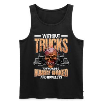 Lkw-Fahrer Trucker Trucks - Männer Premium Bio Tank Top - Schwarz - Vorne - Michal (187cm)