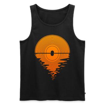 Vinyl Sunset Vinyl Rekord LP Audiophile - Männer Premium Bio Tank Top - Schwarz - Vorne - AI Model Male 178 light (178cm)