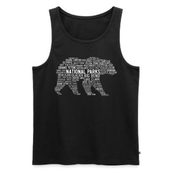 U.S. National Parks, Bear National Park - Men's Premium Organic Tank Top - black - Front - AI Model Male 178 light (178cm)
