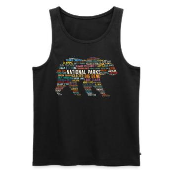 U.S. National Parks, Bear National Park - Men's Premium Organic Tank Top - black - Front - AI Model Male 178 light (178cm)