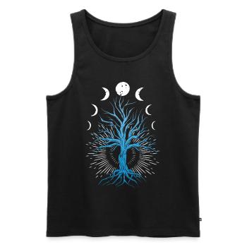 Mondphasen Hexerei-Hexen-Baum Des Lebens - Männer Premium Bio Tank Top - Schwarz - Vorne - Michal (187cm)