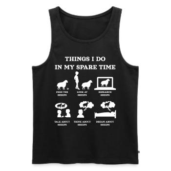 Sheep, sheep lovers, sheep - Men's Premium Organic Tank Top - black - Front - AI Model Male 178 light (178cm)