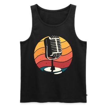 Microphone, Comedian, Stand-Up Comedy - Men's Premium Organic Tank Top - black - Front - AI Model Male 178 light (178cm)